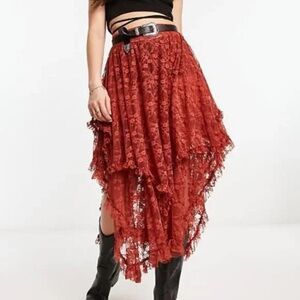 Free People French Courtship 1/2 Slip in Sundown Rust size XS